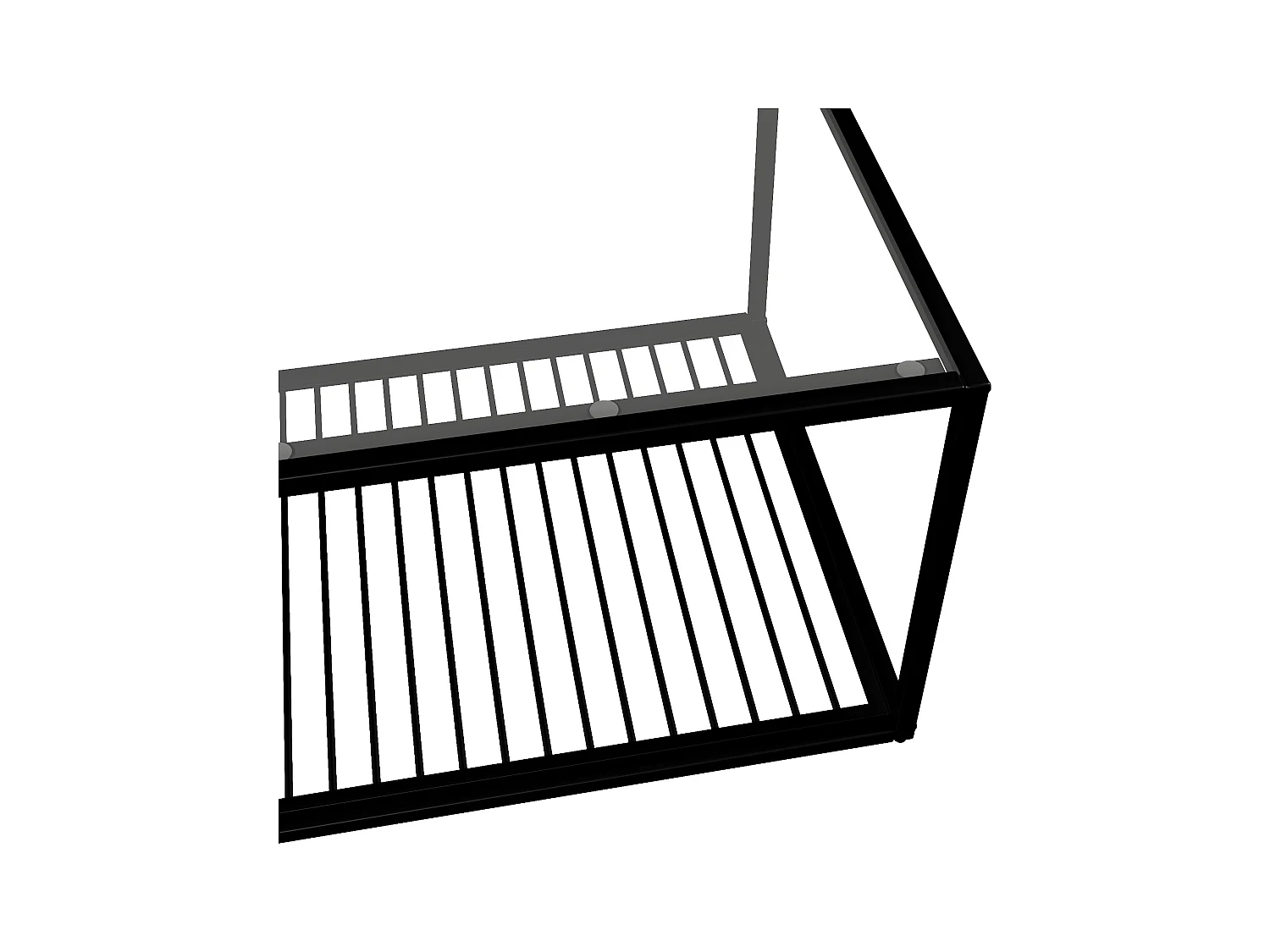 Salontafel, smeedijzeren salontafel met glas, grote opbergruimte