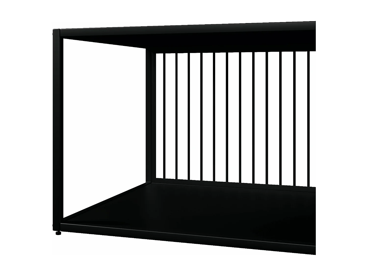 Table basse, table basse en fer forgé avec verre, grand espace de rangement