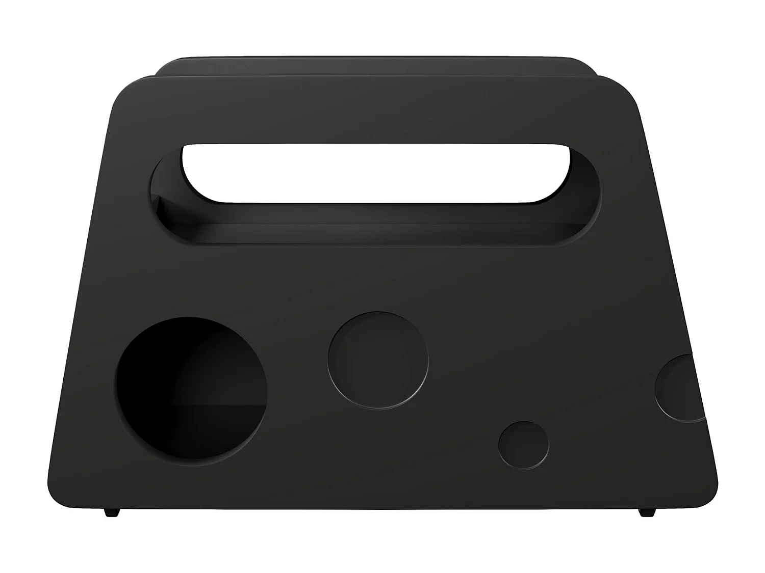 Sideboard, moderne zwarte bijzettafel met wielen, veilig afgerond design (81x33x51,5 cm)