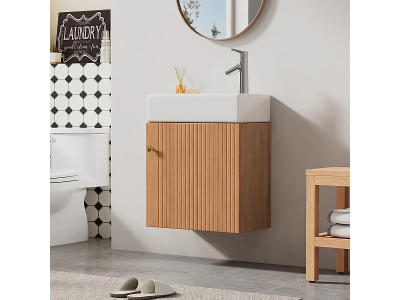 Badezimmermöbel Waschbecken mit Waschtischunterschrank hängend  , Kleine Gästebadmöbel