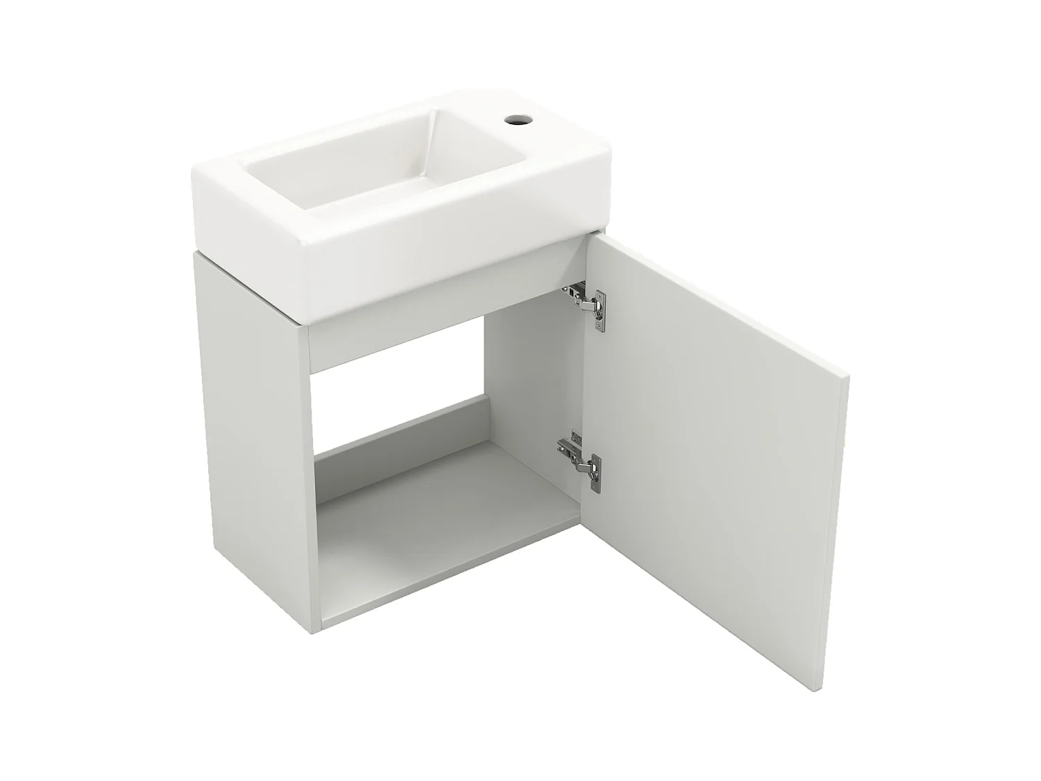 Meuble de salle de bain lavabo avec meuble sous-vasque suspendu, petit meuble de salle de bain d'invités