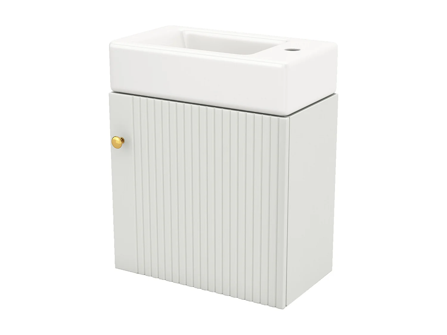 Meuble de salle de bain lavabo avec meuble sous-vasque suspendu, petit meuble de salle de bain d'invités