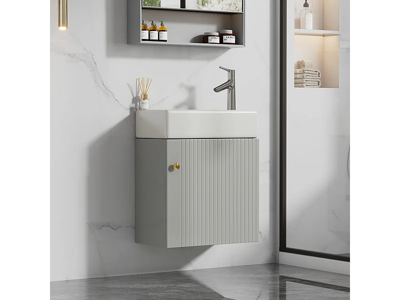 Badezimmermöbel Waschbecken mit Waschtischunterschrank hängend , Kleine Gästebadmöbel