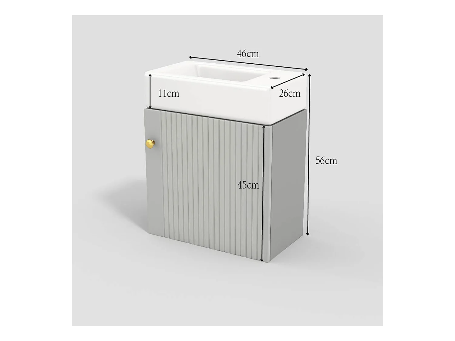 Mobile bagno con lavabo e mobiletto sospeso, piccolo mobile bagno per ospiti