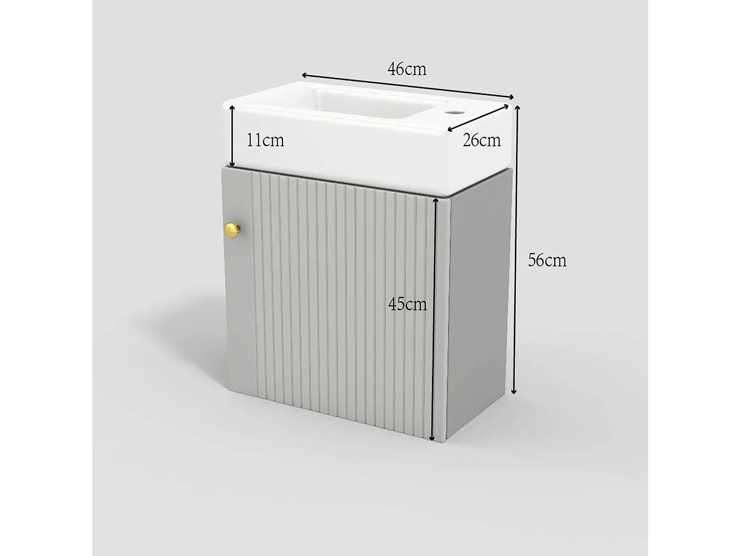 Badkamermeubel wastafel met badmeubel hangend, klein gastenbadkamermeubel