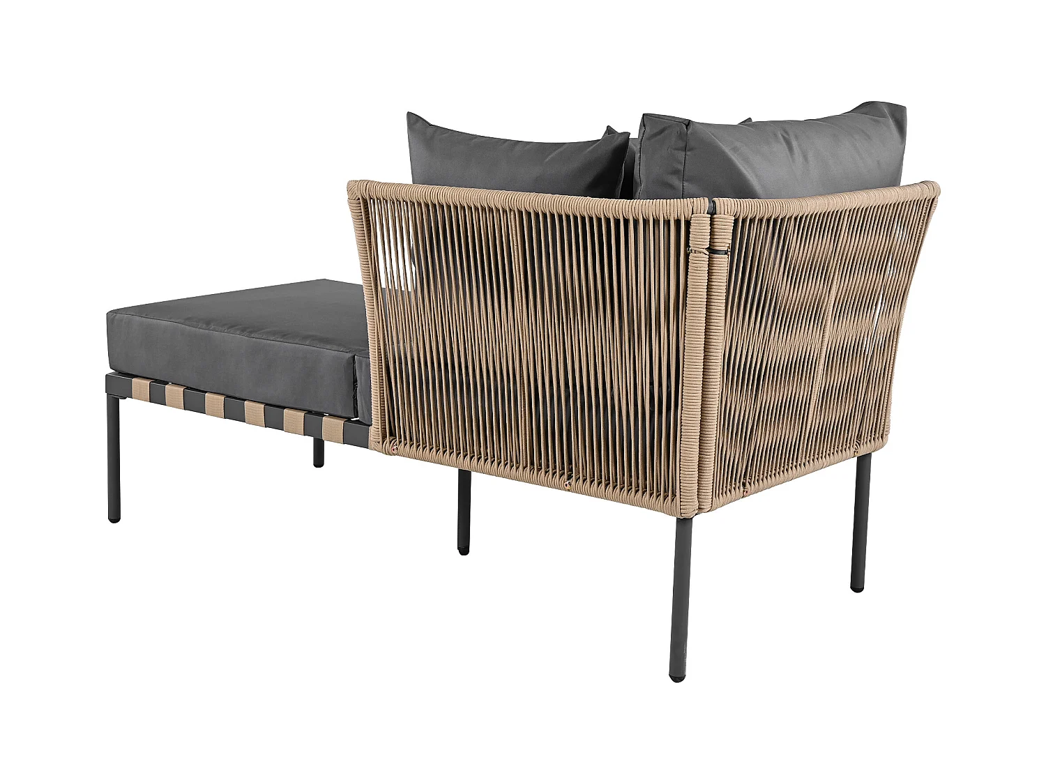 Gartensofa, Outdoor Loungesessel, Balkonmöbel Set, Wohnzimmermöbel, Grau