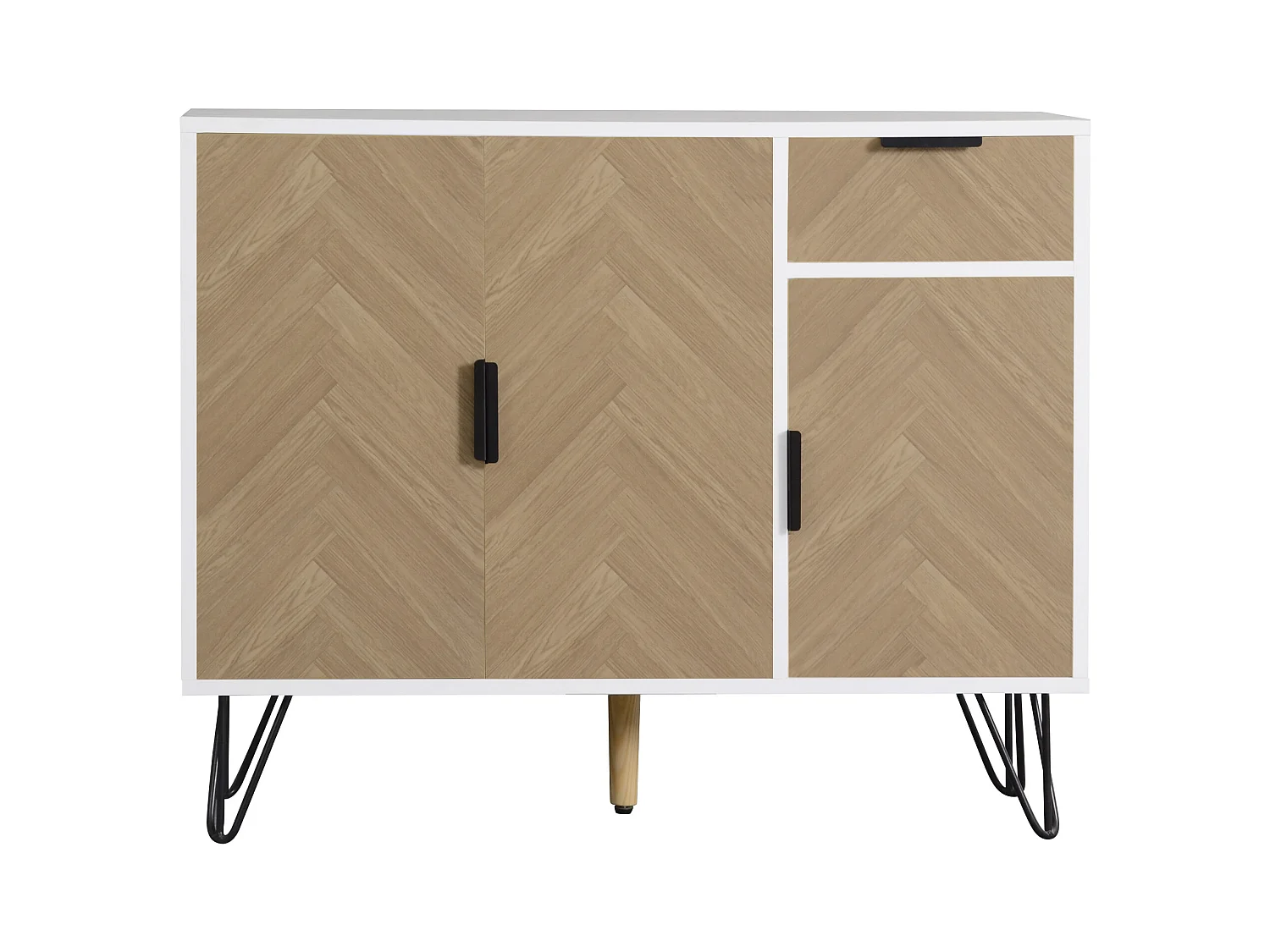 Meuble de rangement moderne, buffet avec tiroir et étagères réglables en hauteur (90 x 30 x 71,5 cm)