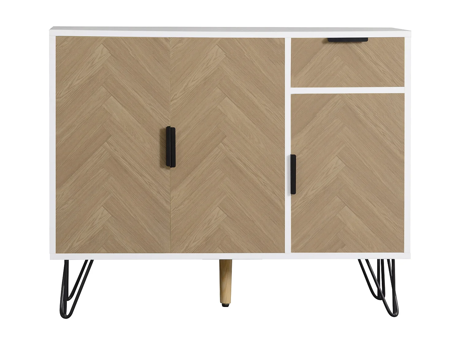 Meuble de rangement moderne, buffet avec tiroir et étagères réglables en hauteur (90 x 30 x 71,5 cm)