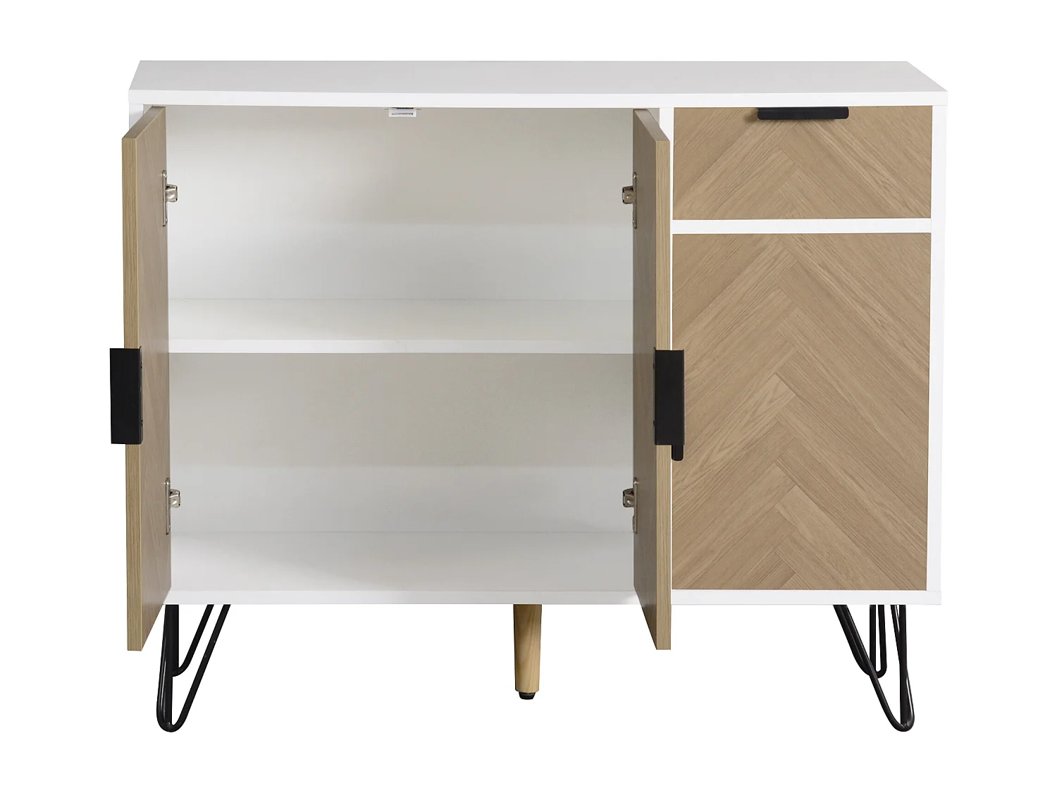 Meuble de rangement moderne, buffet avec tiroir et étagères réglables en hauteur (90 x 30 x 71,5 cm)