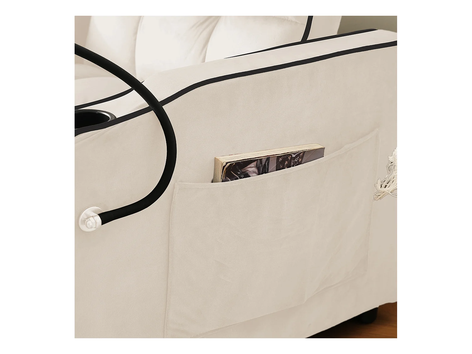 Canapé-lit gigogne 3 en 1 – avec porte-gobelets et support pour téléphone, canapé-lit, fauteuil-lit et fauteuil