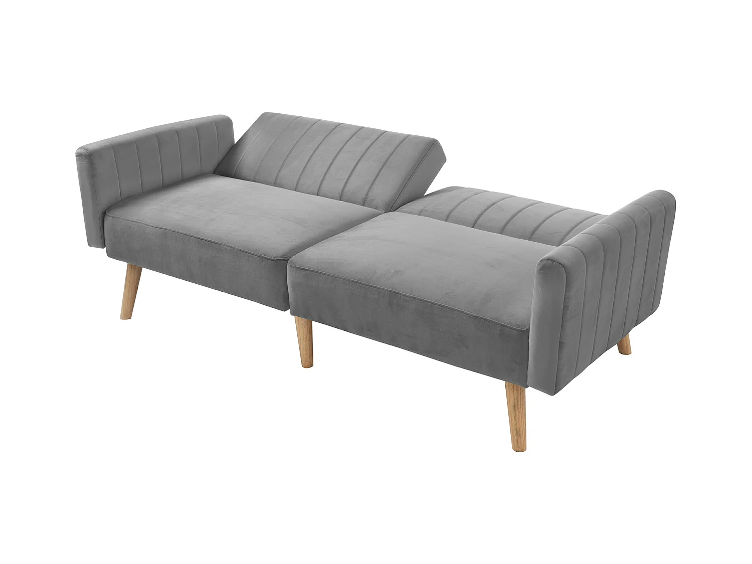 Canapé-lit 2 en 1, canapé-lit minimaliste moderne, canapé pliant multifonctionnel, pieds en bois d'hévéa écologiques, dossier rabattable à 3 voies