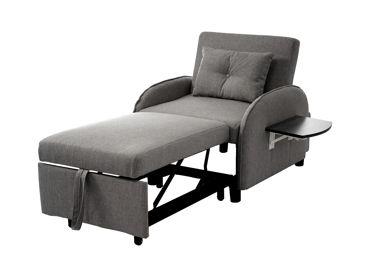 Multifunctionele uitschuifbare eenpersoons slaapbank – met bedfunctie, loungestoel en fauteuil, drievoudig verstelbare slaapbank, opklapbare theetafels