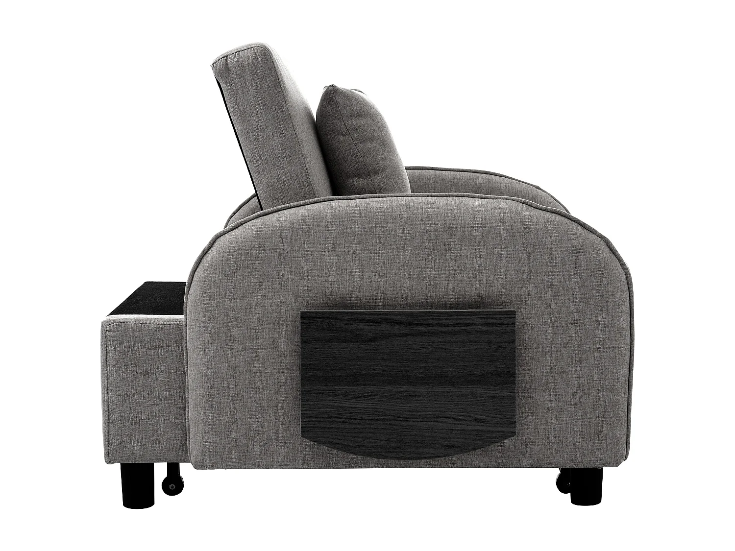 Multifunktionales ausziehbares Einzel-Schlafsofa – mit Bettfunktion, Liegestuhl und Sessel, dreifach verstellbares Sofa-Bett, klappbaren Teetischen