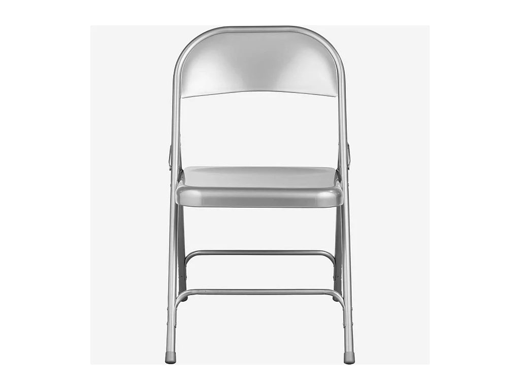 Habitat - Lot de 4 chaises pliantes en acier laqué - Gris métallisé - Macadam