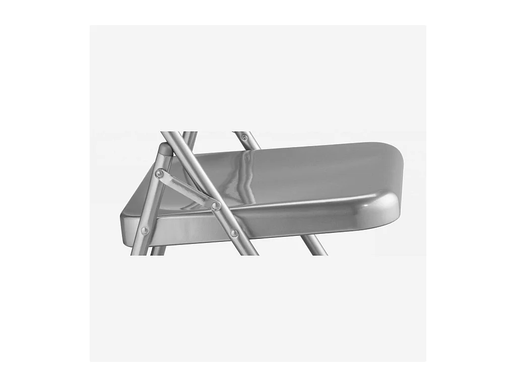 Habitat - Lot de 4 chaises pliantes en acier laqué - Gris métallisé - Macadam