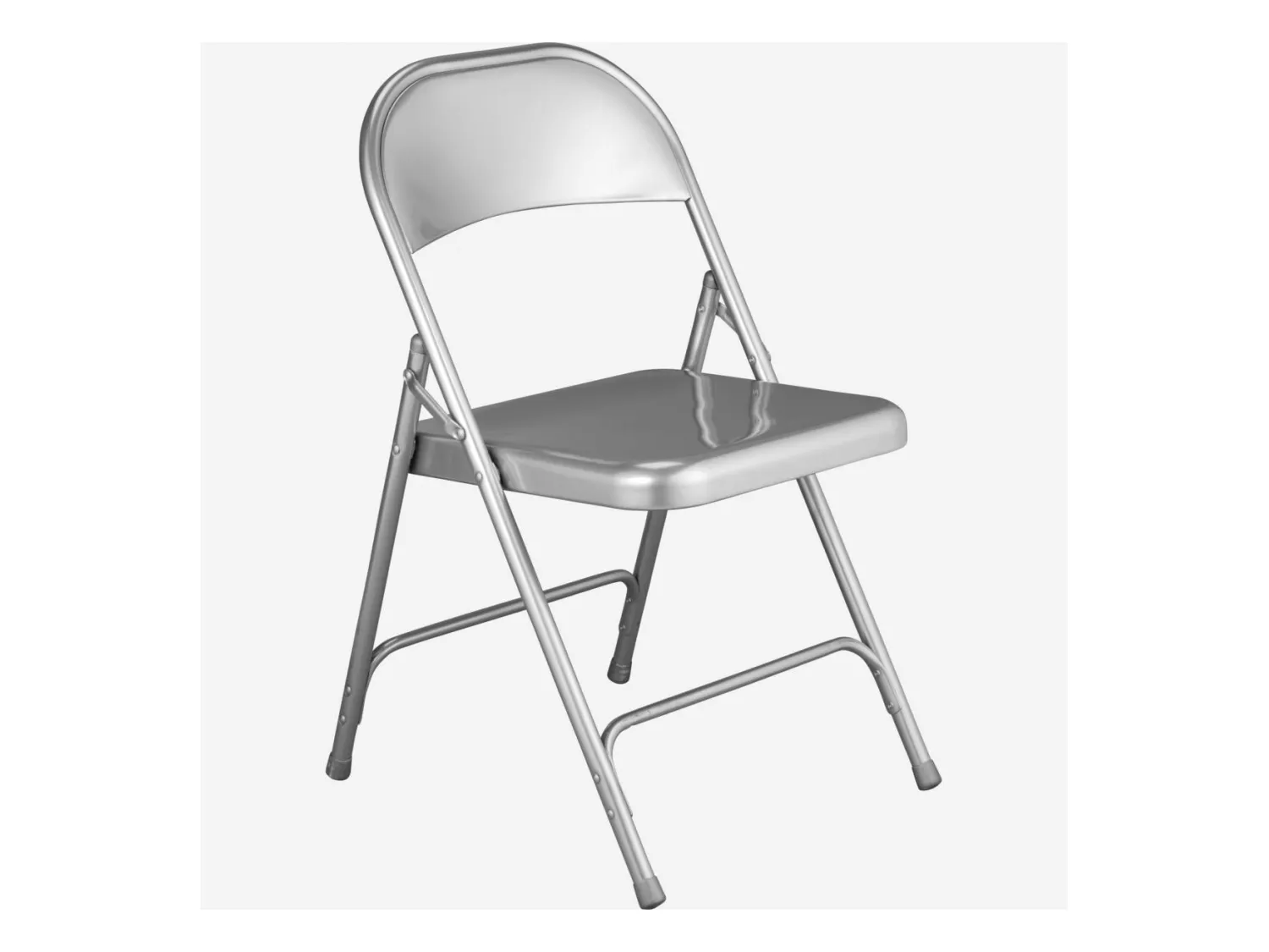 Habitat - Lot de 4 chaises pliantes en acier laqué - Gris métallisé - Macadam