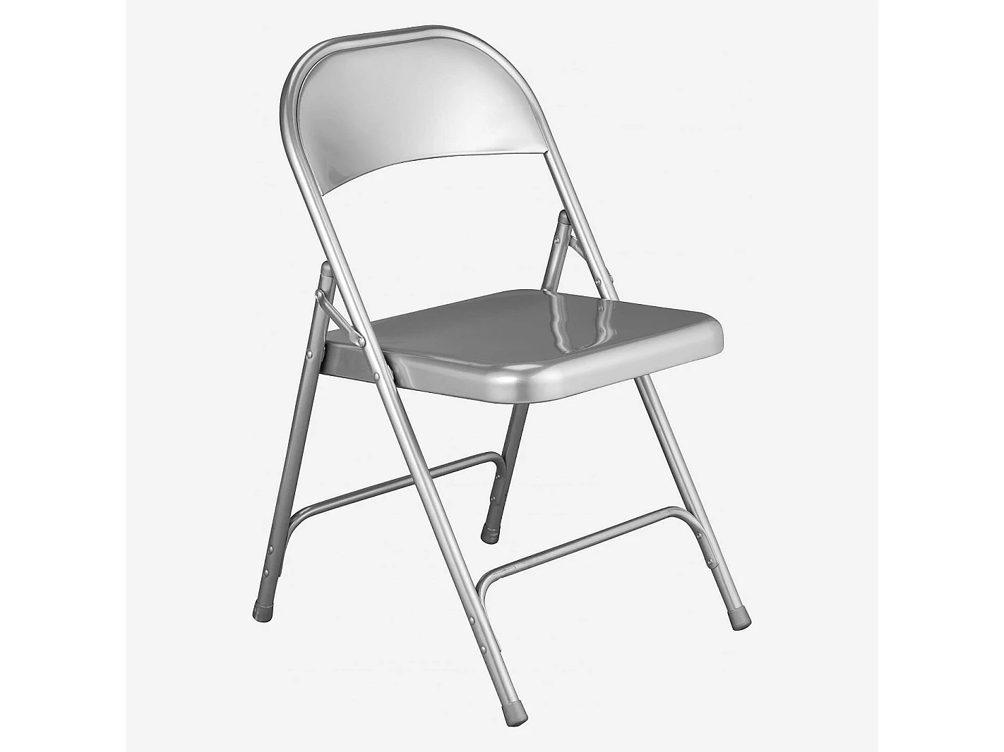 Habitat - Lot de 4 chaises pliantes en acier laqué - Gris métallisé - Macadam