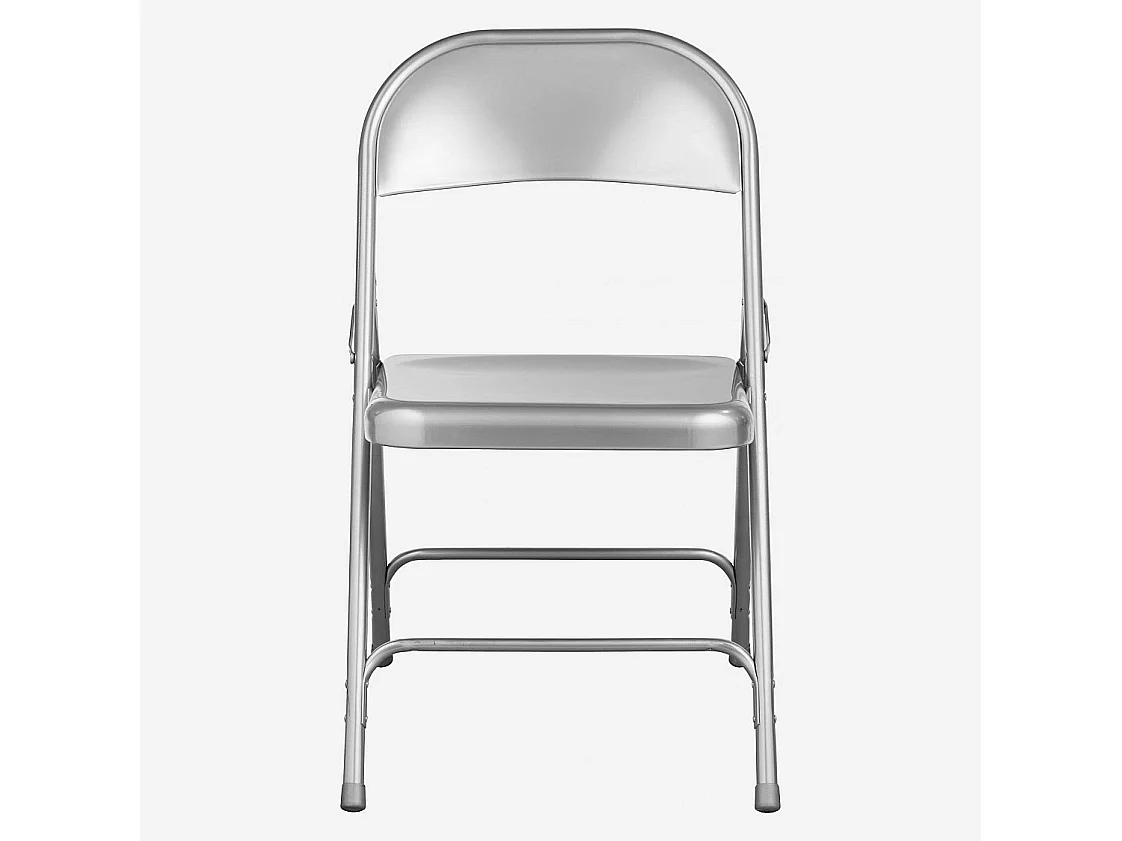 Habitat - Lot de 4 chaises pliantes en acier laqué - Gris métallisé - Macadam