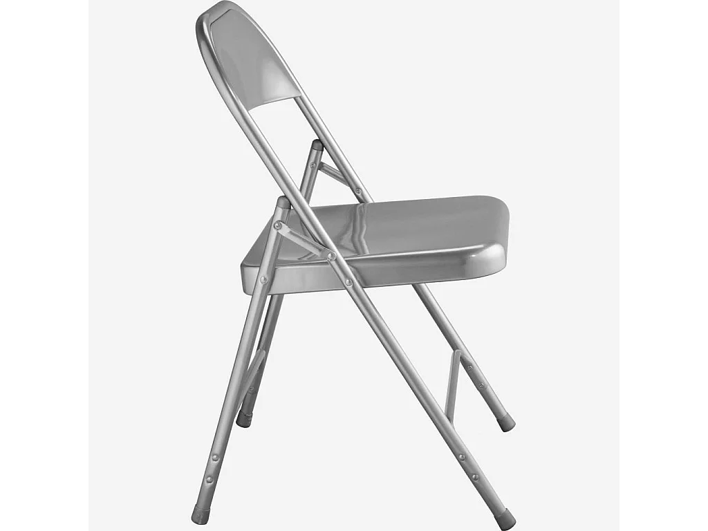 Habitat - Lot de 4 chaises pliantes en acier laqué - Gris métallisé - Macadam