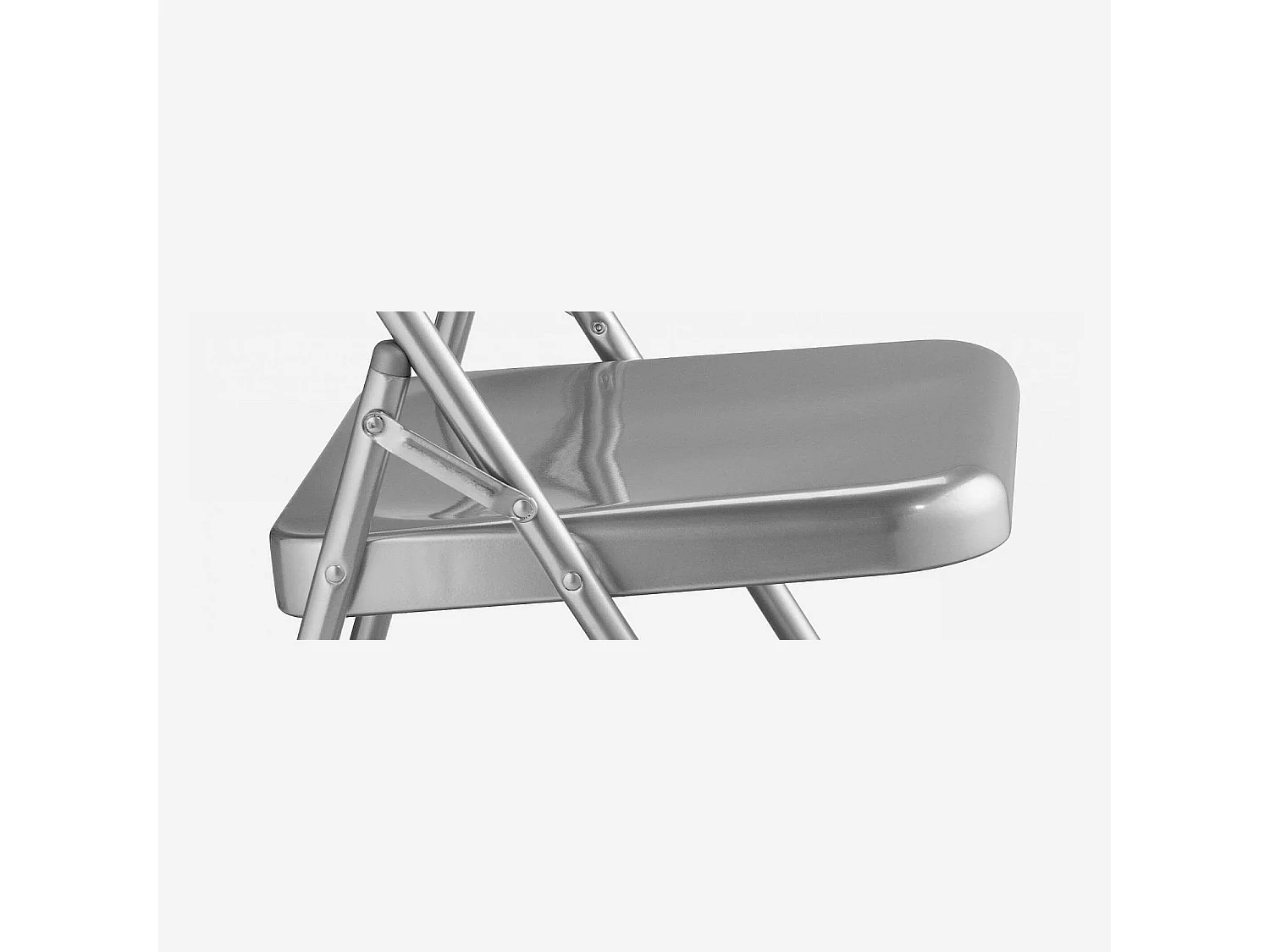 Habitat - Chaise pliante en acier laqué - Gris métallisé - Macadam