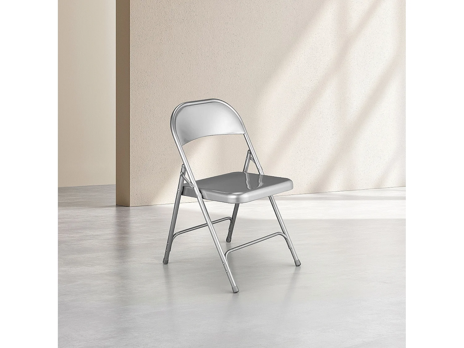 Habitat - Chaise pliante en acier laqué - Gris métallisé - Macadam