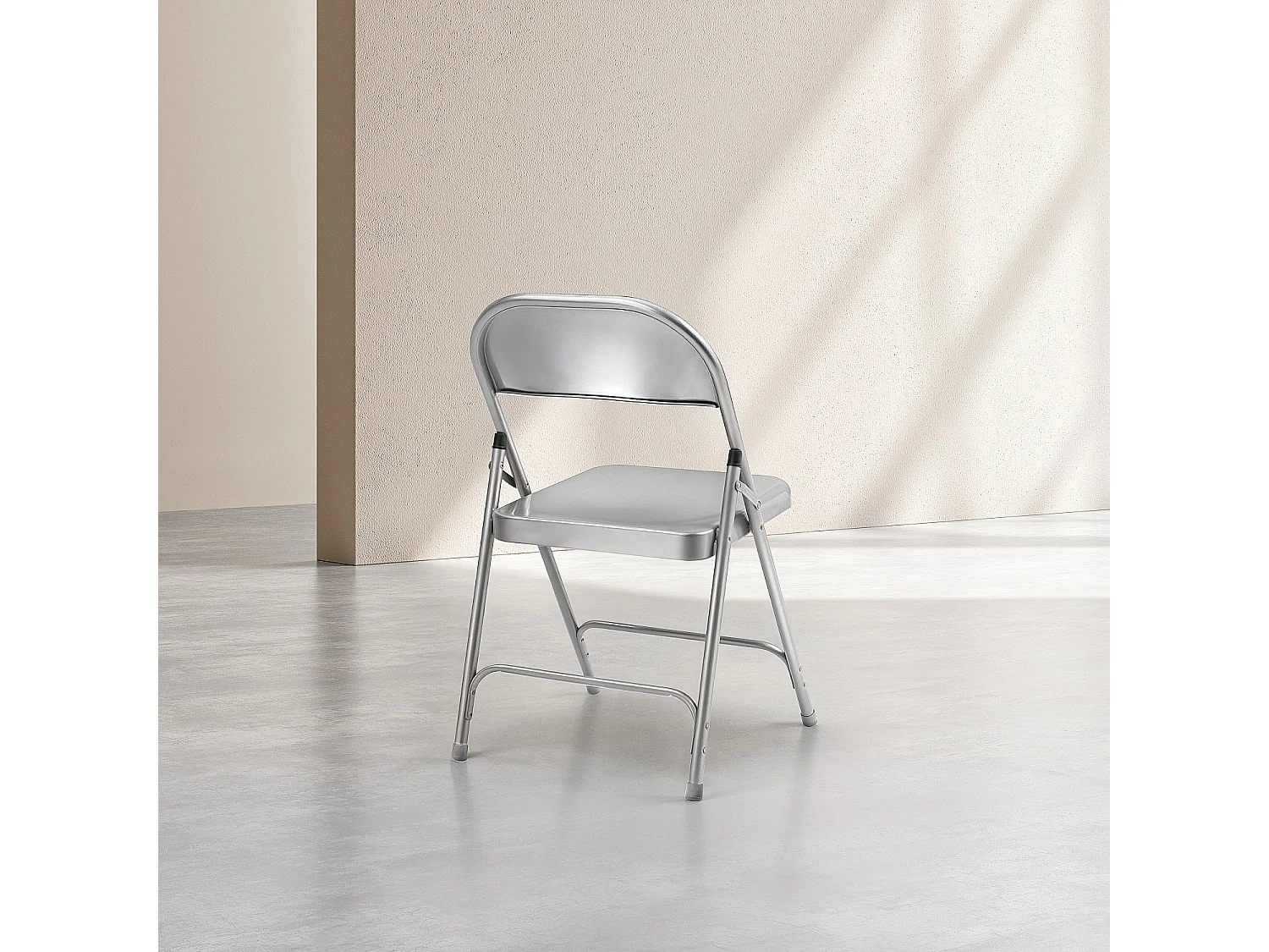 Habitat - Chaise pliante en acier laqué - Gris métallisé - Macadam