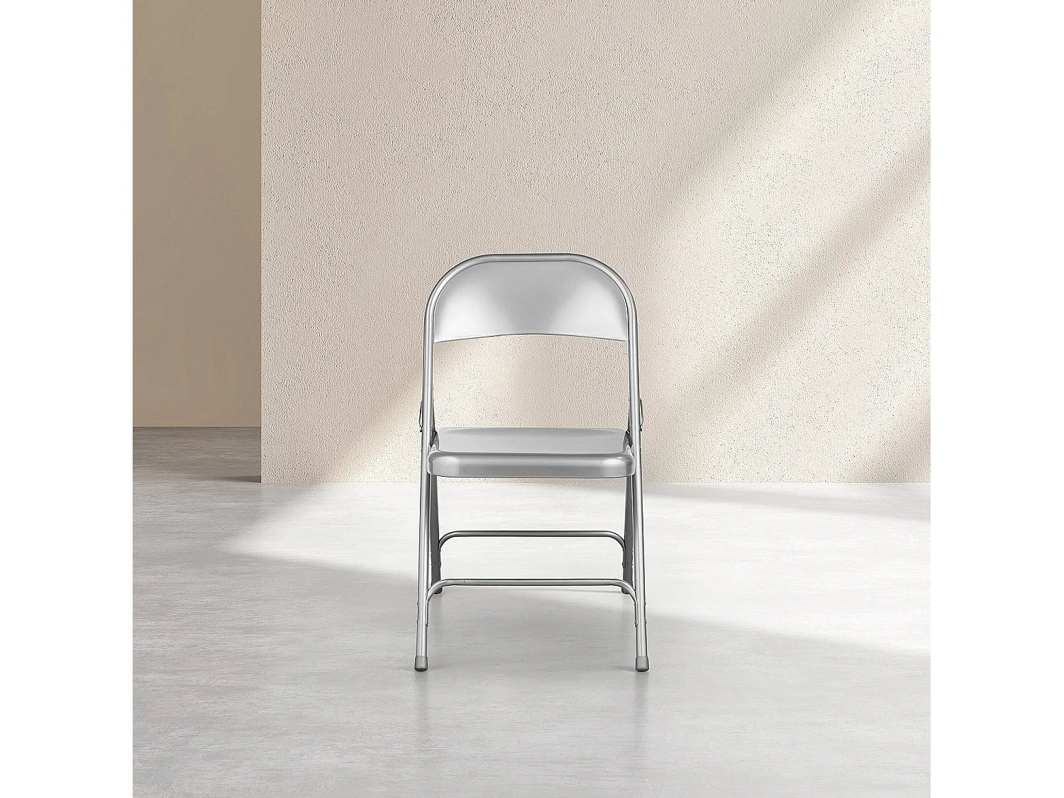 Habitat - Chaise pliante en acier laqué - Gris métallisé - Macadam