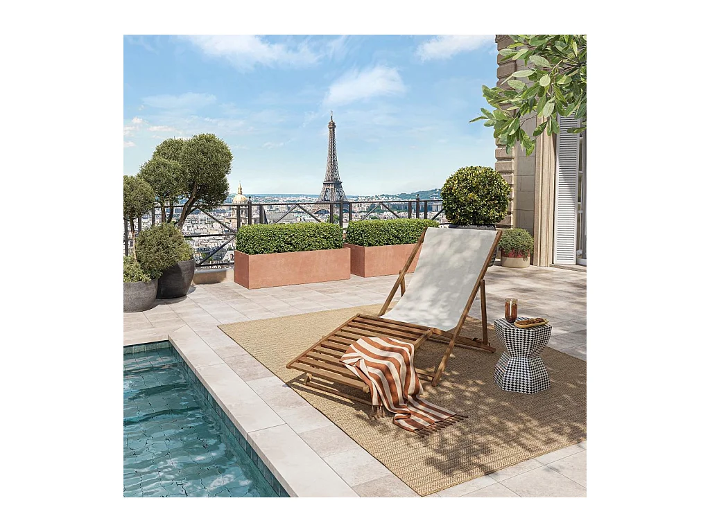 Habitat - Structure de repose-pieds en chêne pour chilienne - Naturel - Maui