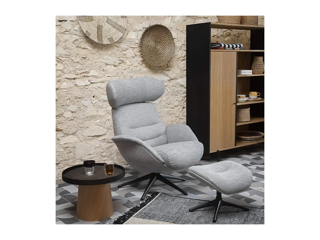 Habitat - Repose-pieds en tissu - Bleu - Sofi