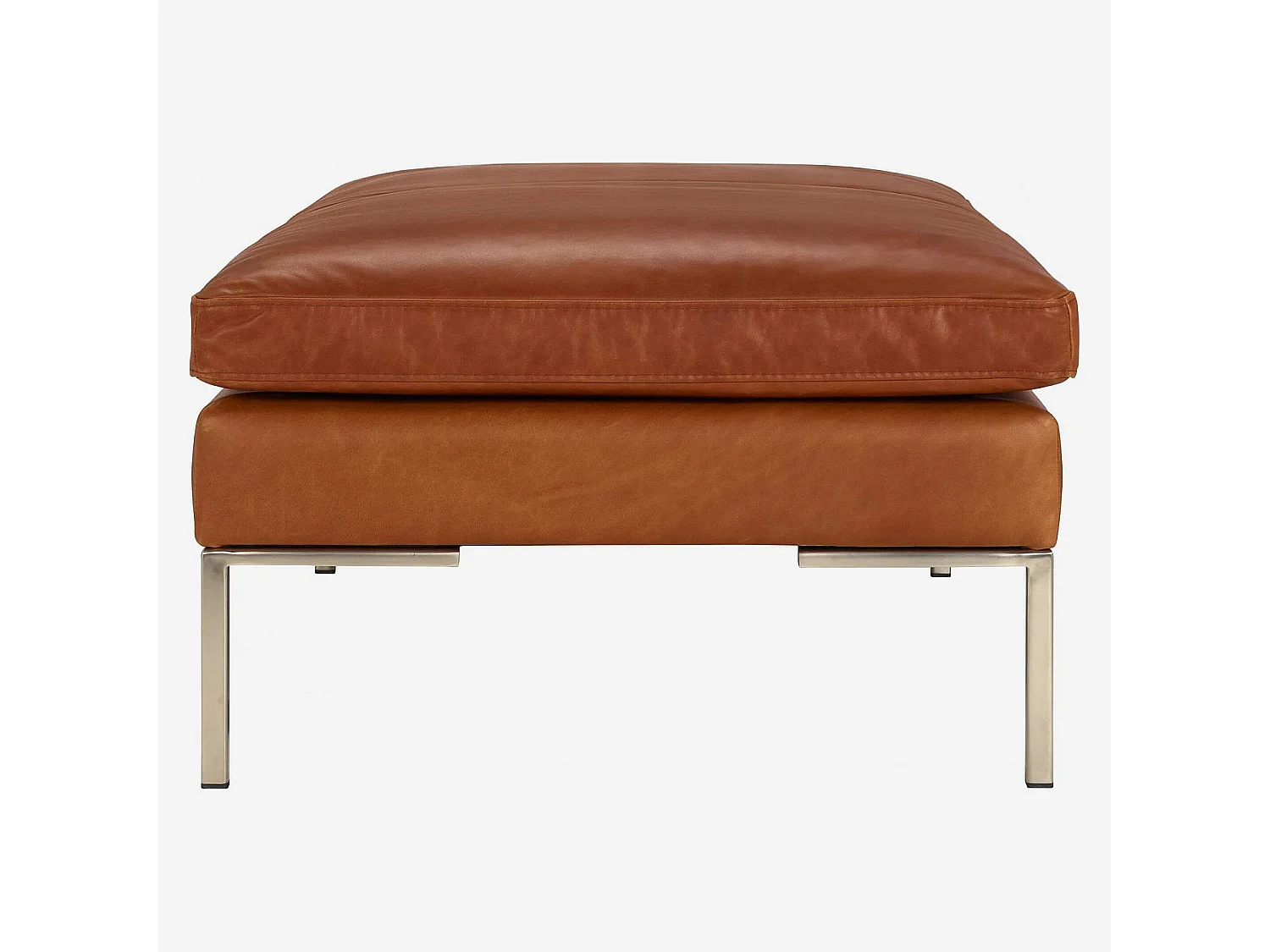 Habitat - Repose-pieds en cuir Vintage Leather - Marron cognac - Montino