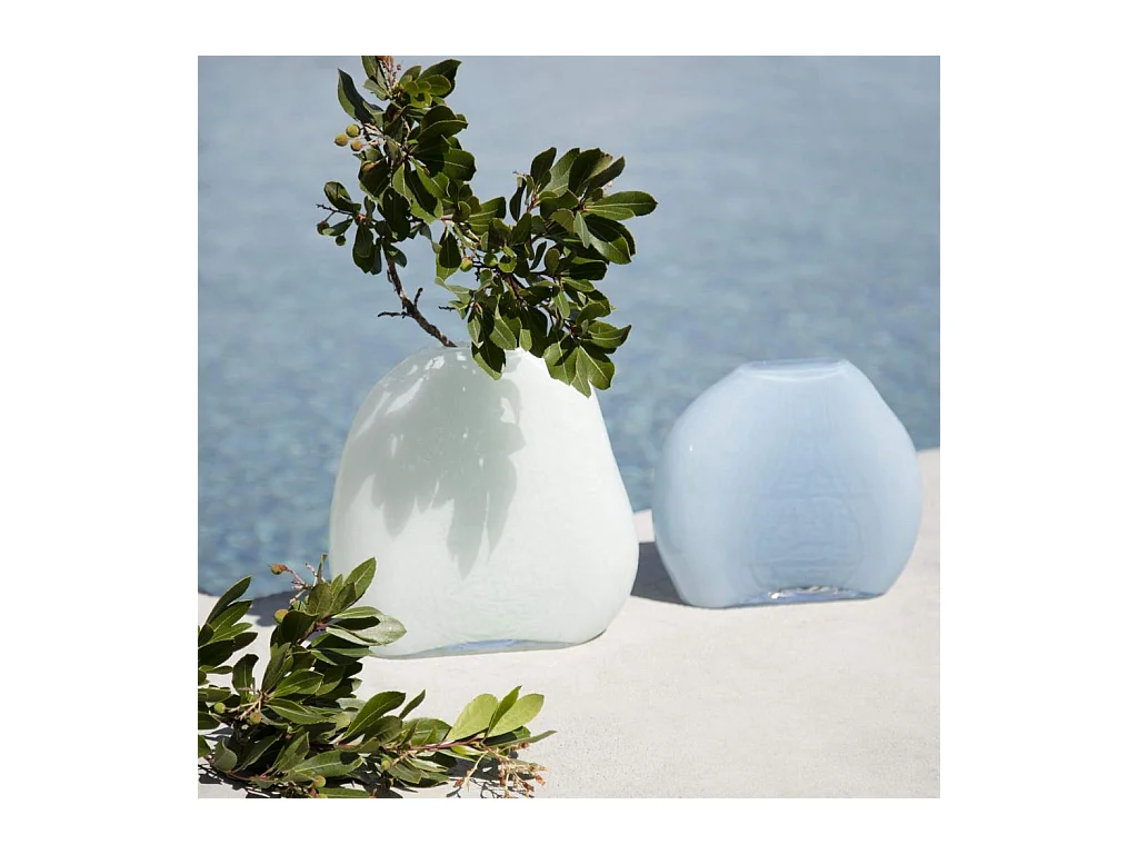 Habitat - Vase en verre soufflé - 28 cm - Vert - Aqua