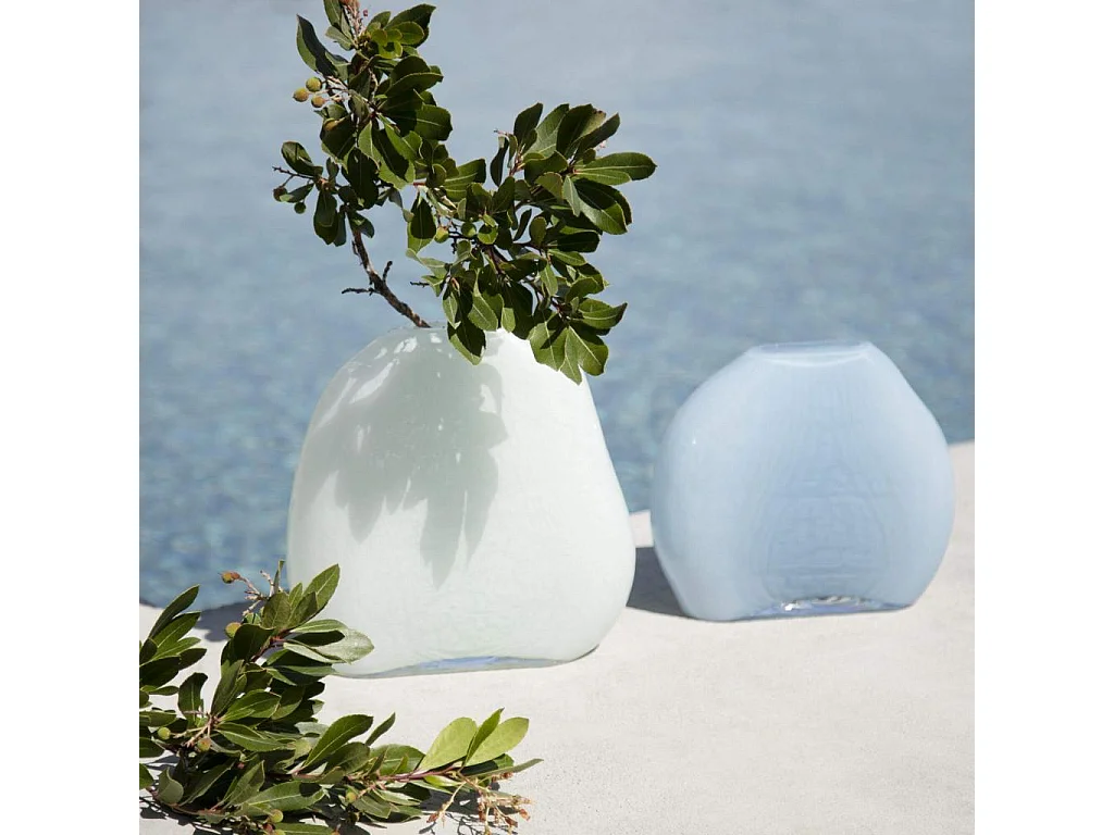 Vase en verre soufflé - 28 cm - Vert