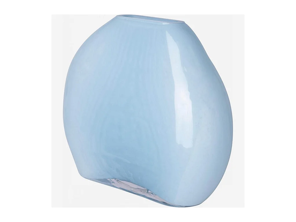 Habitat - Vase en verre soufflé - 23 cm - Bleu - Aqua