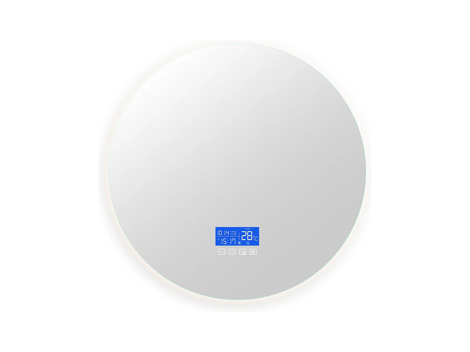 Miroir de salle de bain, affichage de la température, fonction anti-buée, réglage de la luminosité, D100CM