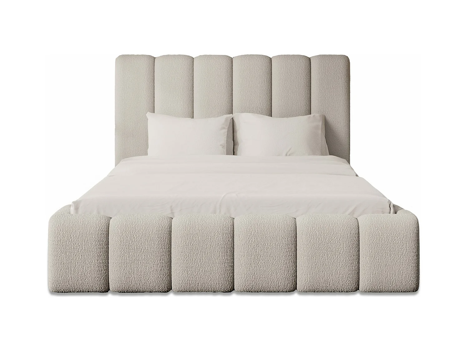 POLSTERBETT mit Bettkasten Matratze Andorf 160x200 cm, Hellbeige ( Abriamo 3 - Boucle)