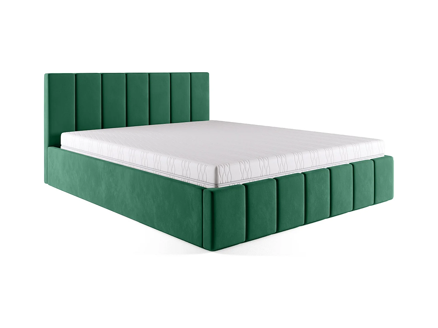 LIT TAPISSÉ Tissu Velvet Karpela 160x200 cm, Vert