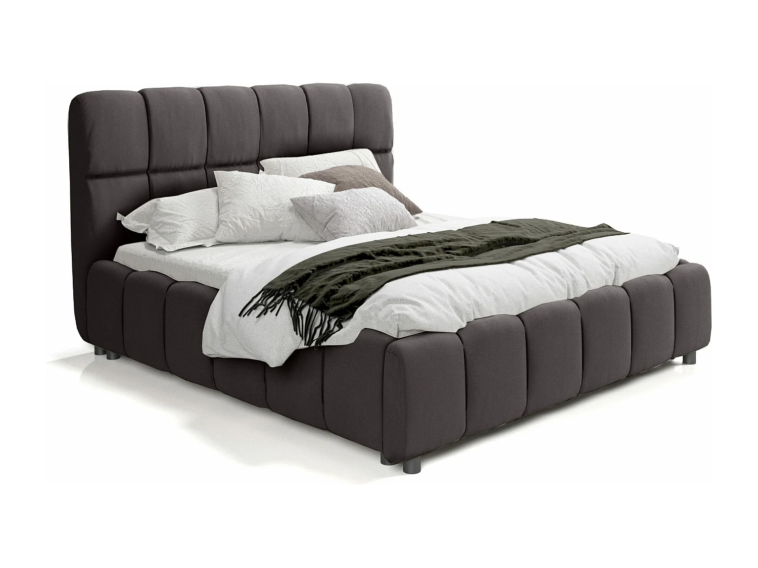 LIT TAPISSÉ avec coffre de lit Sardinia 180x200 cm, gris foncé (Magic Velvet 2273)