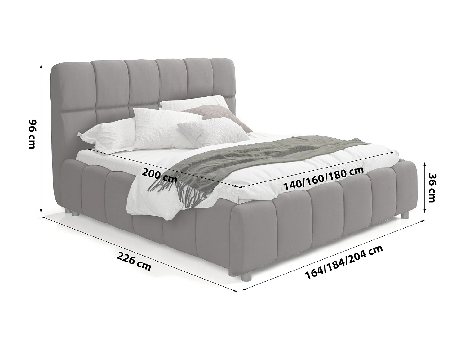 LIT TAPISSÉ avec coffre de lit Sardinia 180x200 cm, gris foncé (Magic Velvet 2273)