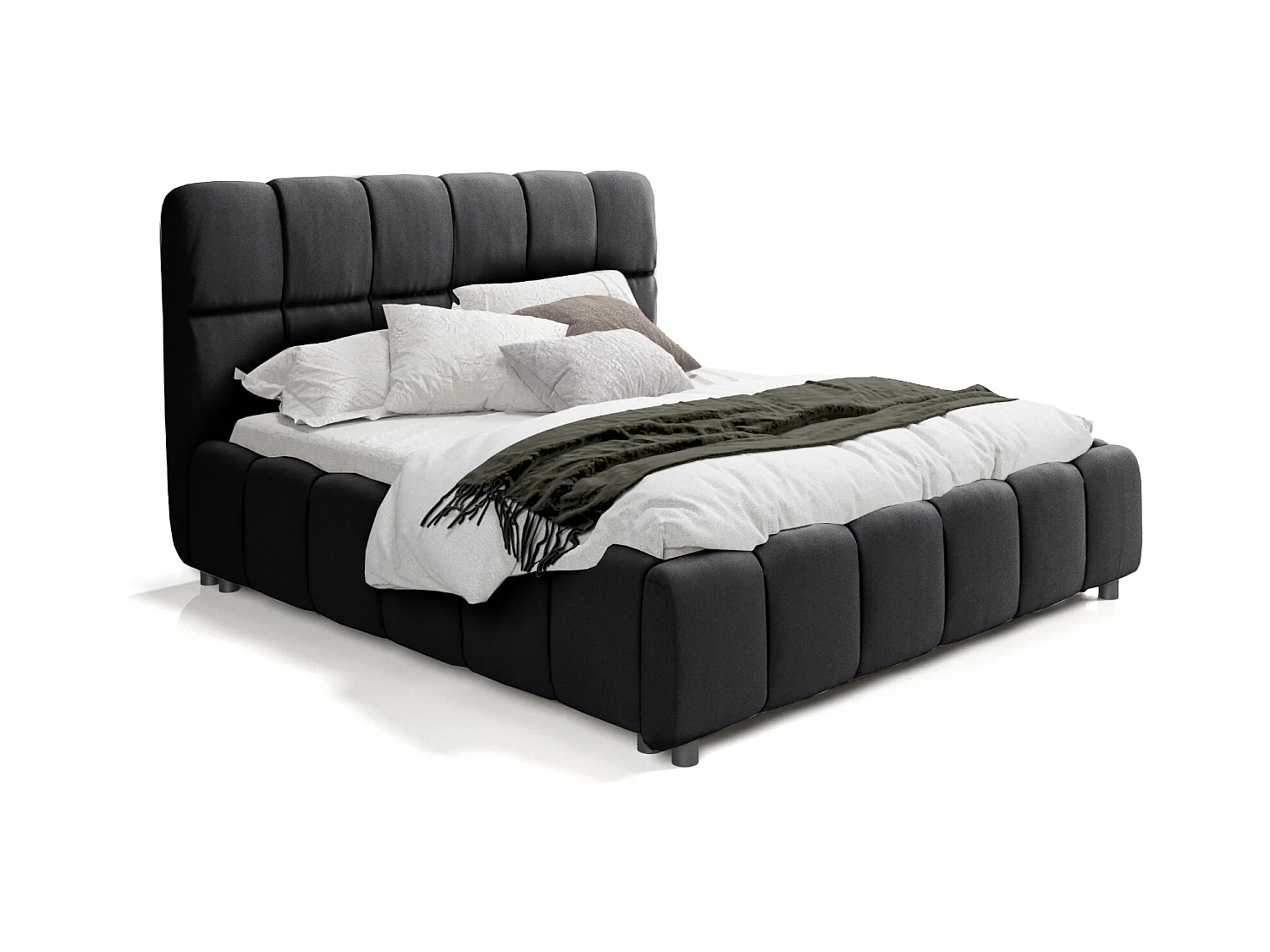 POLSTERBETT mit Bettkasten Hamina 140x200 cm, Schwarz (Magic Velvet 2272)