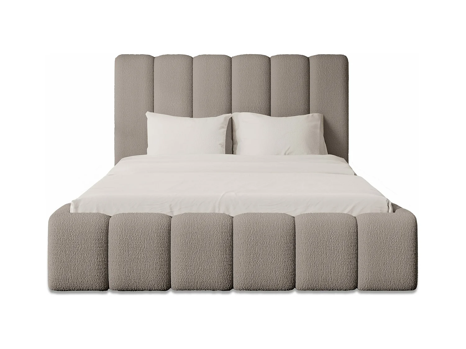 POLSTERBETT mit Bettkasten Matratze Andorf 180x200 cm, Beige (Abriamo 2 - Bouclé)