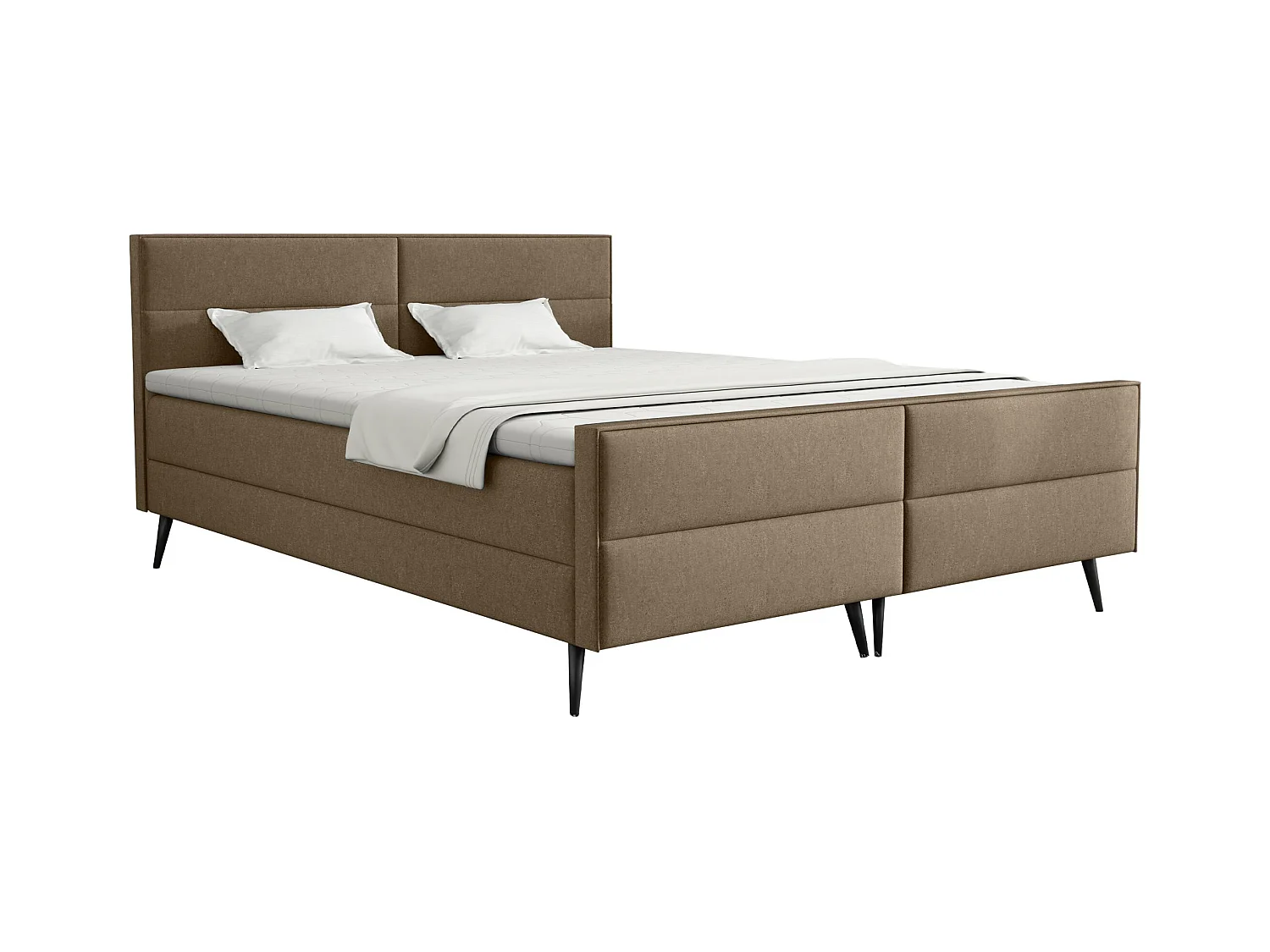 BOXSPRINGBETT mit Topper Torhop 160x200 cm, Monolith 9 (Hellbraun)