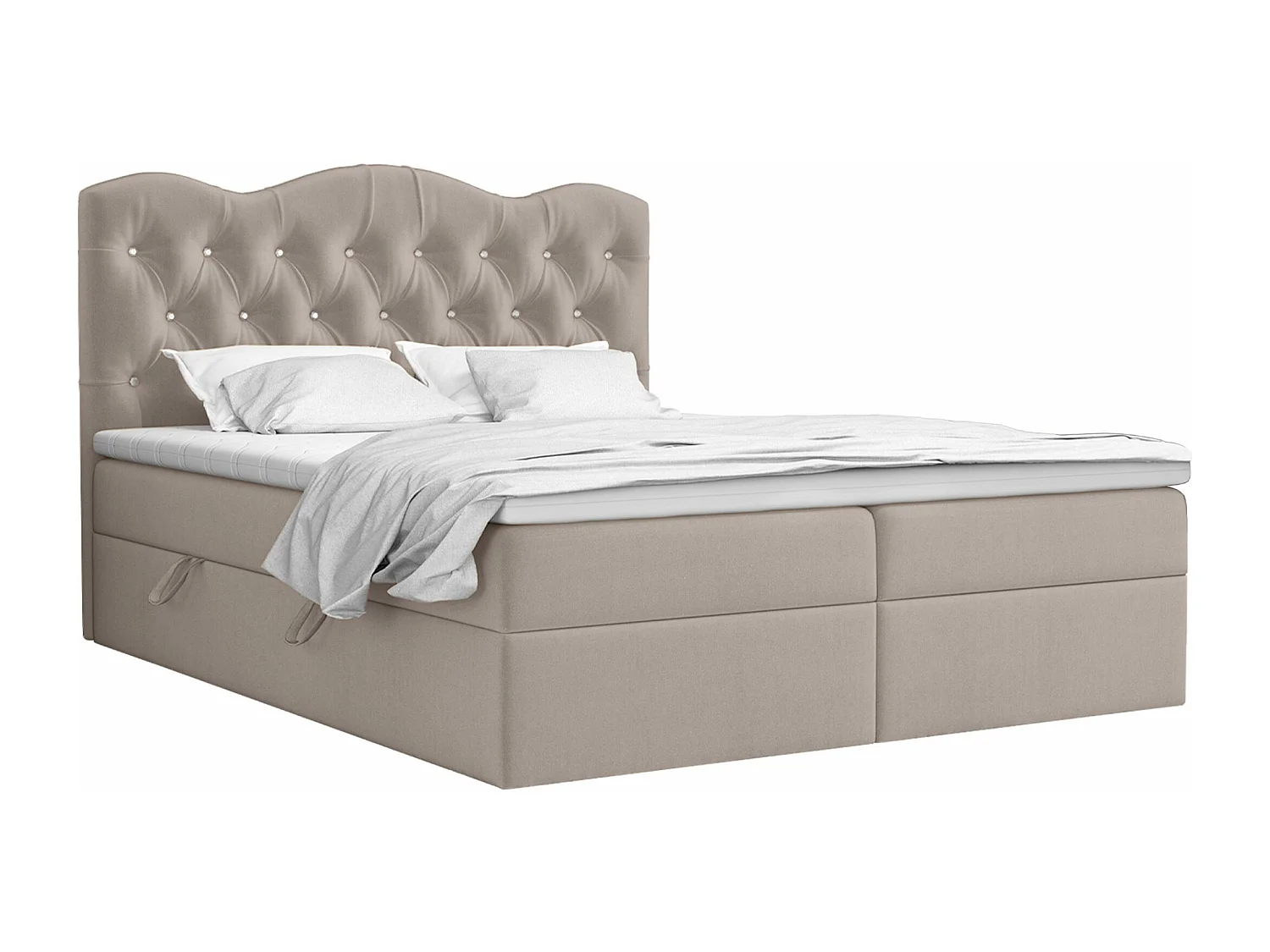BOXSPRINGBETT mit Bettkasten und Topper Melissa 160x200 cm, Soro 23 (Beige)