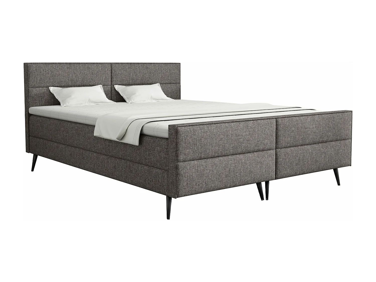 LIT BOXSPRING avec surmatelas Torhop 200x200 cm, Lux 6 (Gris)