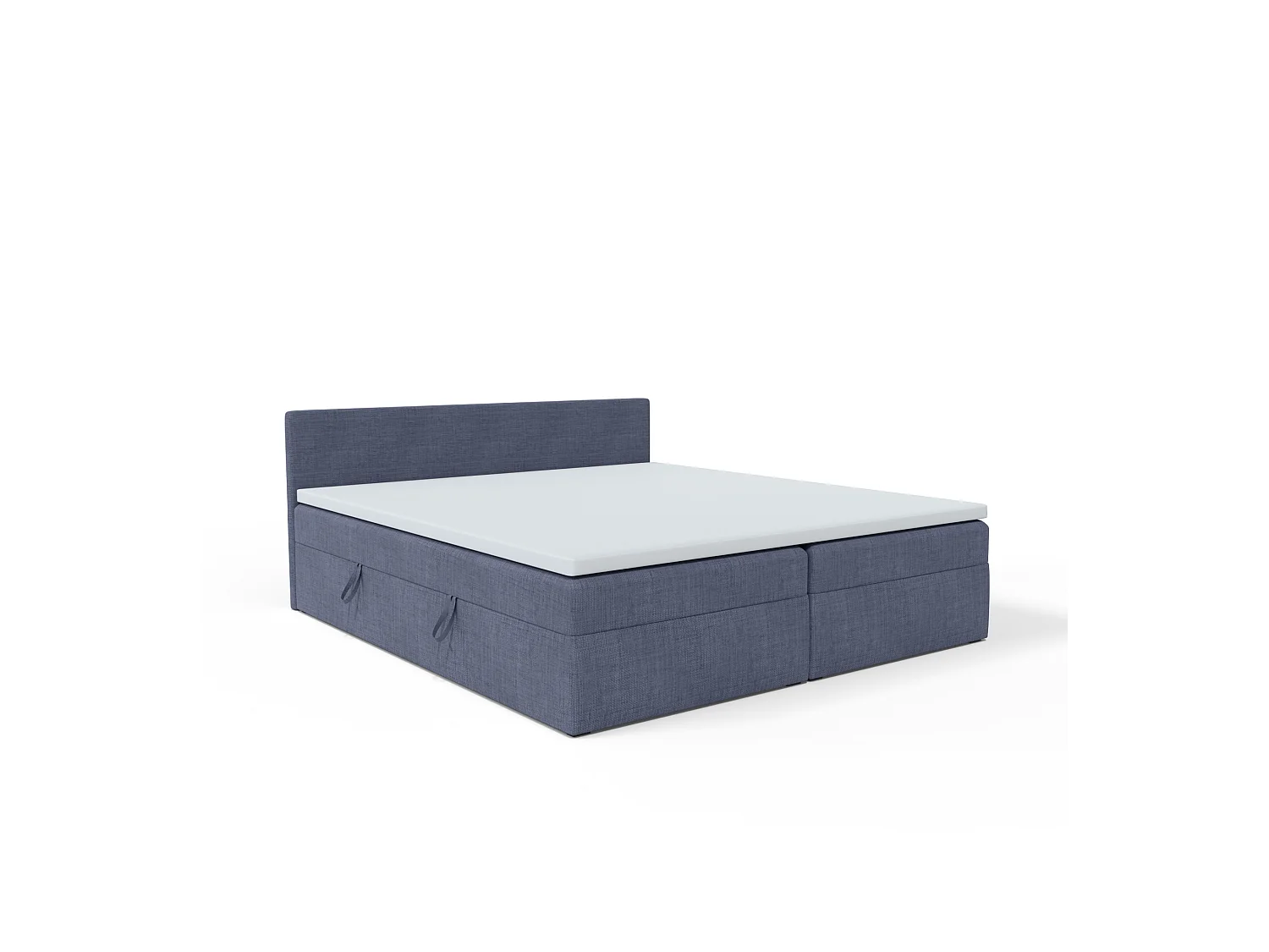 LIT BOXSPRING avec tête de lit Menorca 160x200 cm, bleu