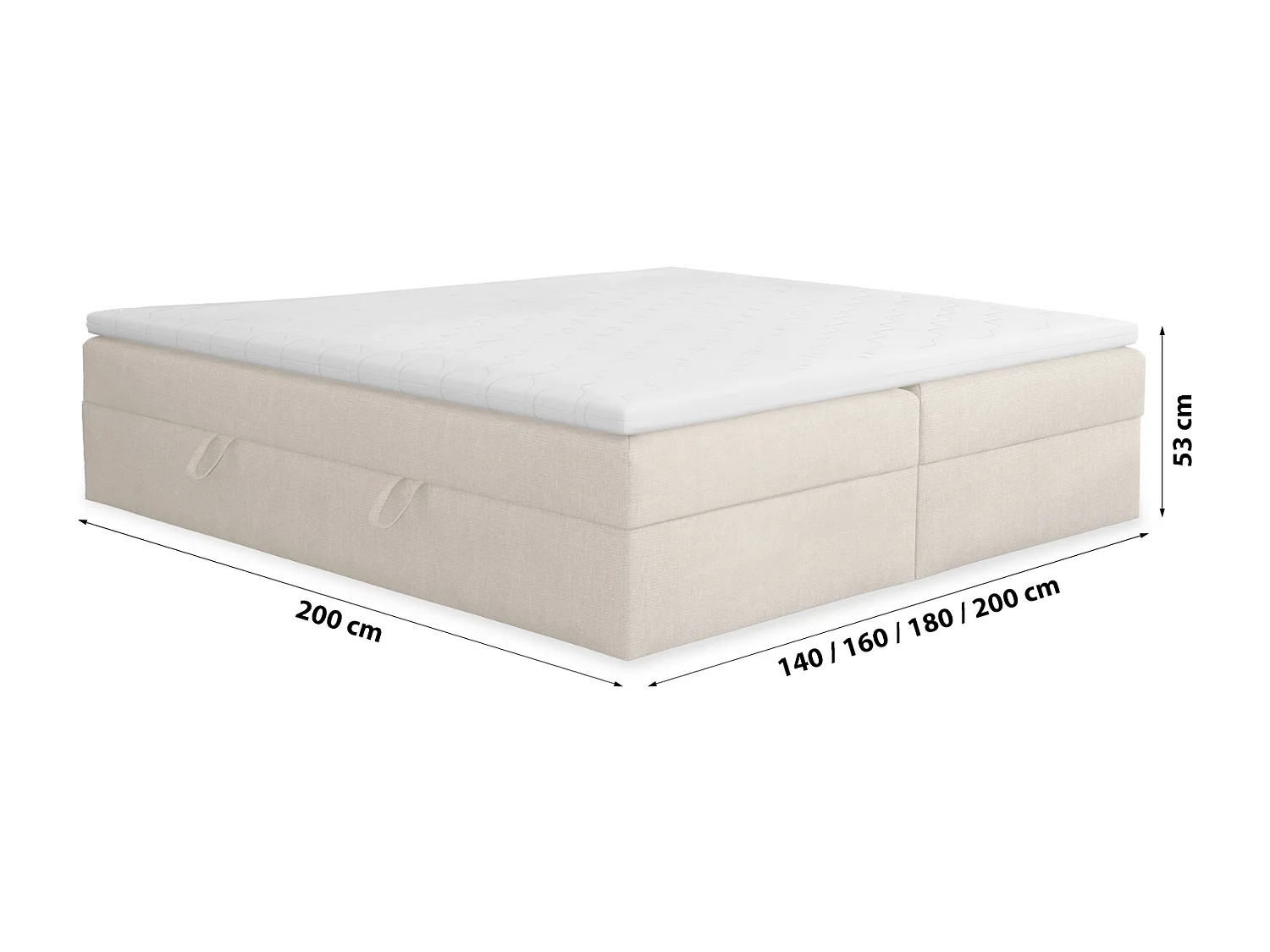 LIT BOXSPRING avec coffre de lit et surmatelas 160x200 cm, soro 21 – beige.