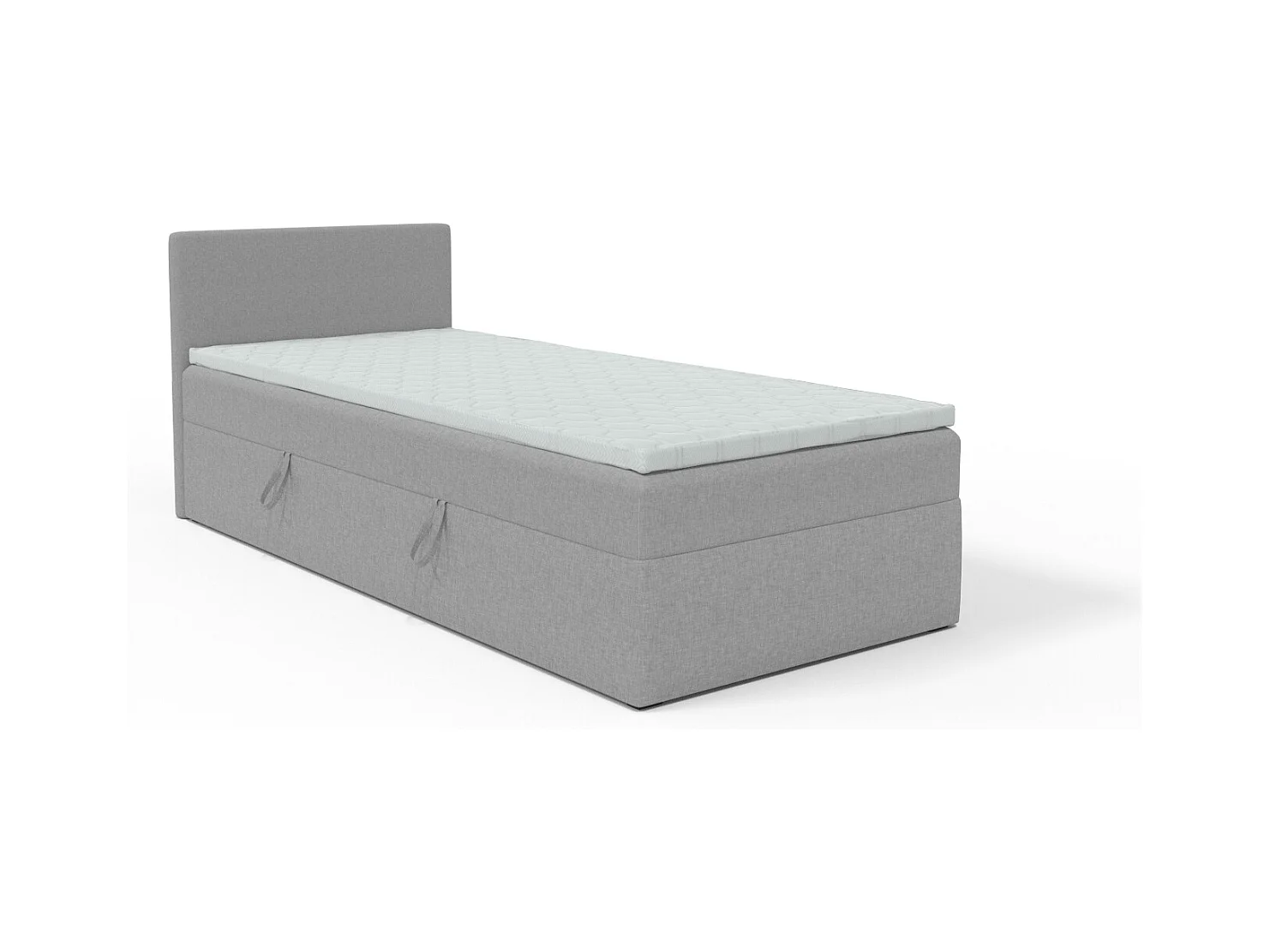 BOXBETT  mit Bettkasten und Topper Menorca mini 100x200 cm, Hellgrau