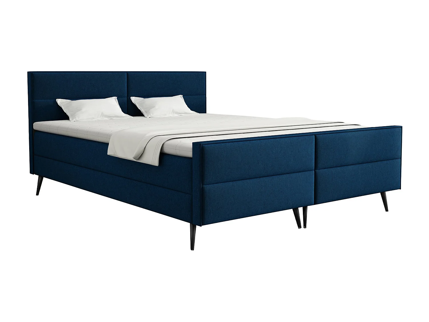 LIT BOXSPRING avec surmatelas Torhop 140x200 cm, Monolith 77 (Bleu foncé)