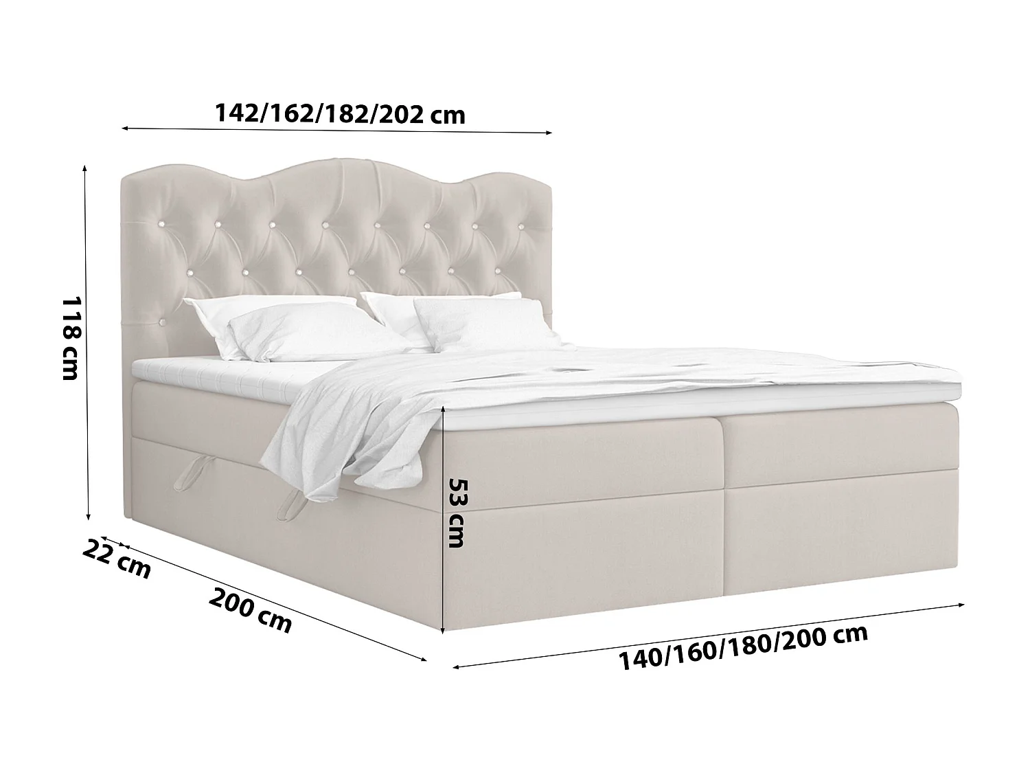 BOXSPRINGBETT mit Bettkasten und Topper Melissa 160x200 cm, Matt Velvet 85 (Grau)