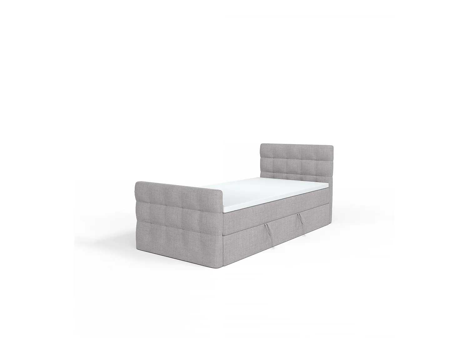 BOXSPRINGBETT mit Bettkasten und Topper Loures Lux Mini Seite Rechts 100x200 cm, Grau (soro 90)