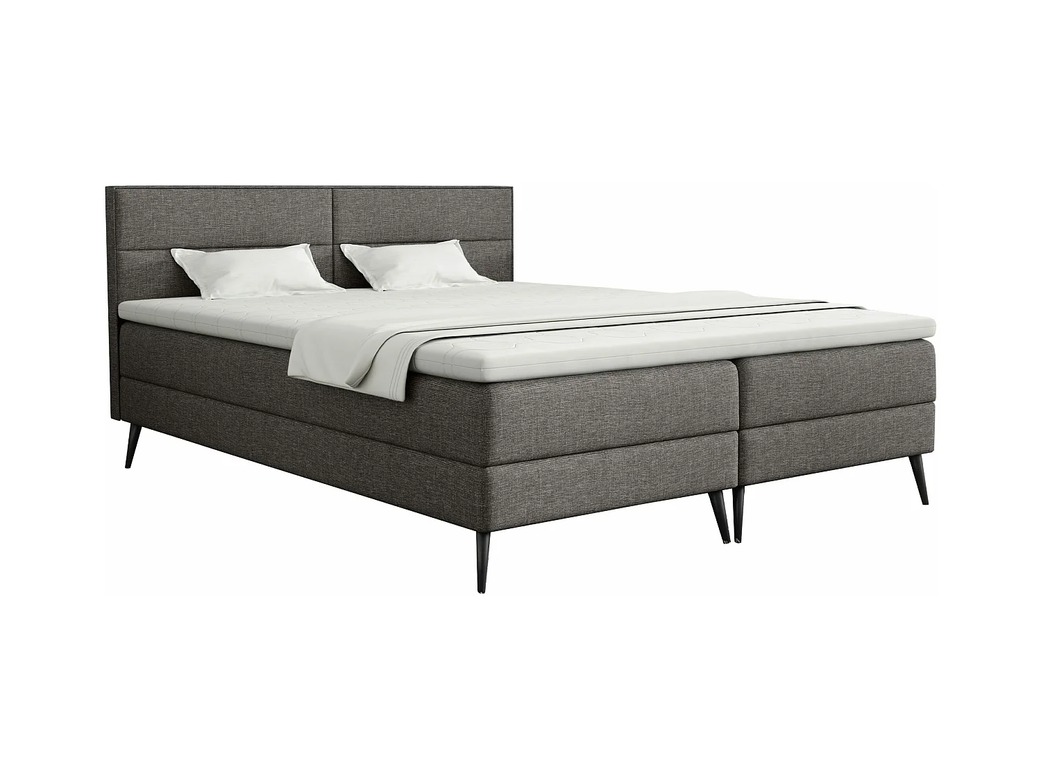 LIT BOXSPRING avec surmatelas Tomar 160x200 cm, Lux 6 (Gris)